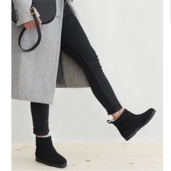 Jenni Kayne Suede Moc Shearling Lined Slip On Ankle Snow Boots Black Women’s 40 - Picture 10 of 10